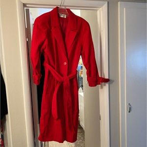 RED SUEDE COAT W/ GLOVES BUNDLE
